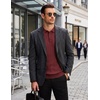 image:imageCOOFANDY Long Sleeve Polo Shirts for Men Lightweight Knit Polo SweaterWine Red