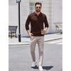 image:imageCOOFANDY Long Sleeve Polo Shirts for Men Pullover Sweaters Knit Polo ShirtBrown