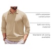 image:imageCOOFANDY Long Sleeve Polo Shirts for Men Pullover Sweaters Knit Polo ShirtKhaki