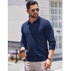 image:imageCOOFANDY Long Sleeve Polo Shirts for Men Pullover Sweaters Knit Polo ShirtNavy Blue