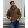 image:imageCOOFANDY Men Cotton Fleece Hooded Sweatshirt Casual Long Sleeve Hoodies Pullover Fashion Drawstring Hoodie with Kanga PocketDark Brown