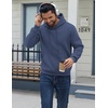 image:imageCOOFANDY Men Cotton Fleece Hooded Sweatshirt Casual Long Sleeve Hoodies Pullover Fashion Drawstring Hoodie with Kanga PocketNavy Blue
