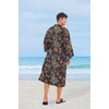 image:imageCOOFANDY Men Lightweight 2 Piece Kimono Robe with Shorts Japanese Robes Casual Open Front Long Cardigan With BeltNavy Bluecashew Flowers