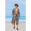 image:imageCOOFANDY Men Lightweight 2 Piece Kimono Robe with Shorts Japanese Robes Casual Open Front Long Cardigan With BeltWhitecashew Flowers
