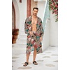 image:imageCOOFANDY Men Lightweight 2 Piece Kimono Robe with Shorts Japanese Robes Casual Open Front Long Cardigan With BeltWhiteluxury Print