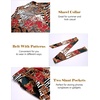 image:imageCOOFANDY Men Lightweight 2 Piece Kimono Robe with Shorts Japanese Robes Casual Open Front Long Cardigan With BeltWhiteluxury Print