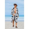 image:imageCOOFANDY Men Lightweight 2 Piece Kimono Robe with Shorts Japanese Robes Casual Open Front Long Cardigan With BeltWhitetie Dye