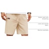image:imageCOOFANDY Men Linen Beach Shorts Casual Drawstring Summer Vacation ShortsLight Khaki