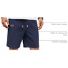 image:imageCOOFANDY Men Linen Beach Shorts Casual Drawstring Summer Vacation ShortsNavy Blue