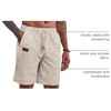 image:imageCOOFANDY Men Linen Beach Shorts Casual Drawstring Summer Vacation ShortsZ KhakiBlack