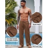 image:imageCOOFANDY Men Linen Pants Casual Elastic Waist Drawstring Pants Summer BeachA Brown