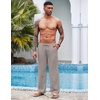 image:imageCOOFANDY Men Linen Pants Casual Elastic Waist Drawstring Pants Summer BeachA Medium Gray