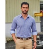 image:imageCOOFANDY Men Plaid Dress Shirts Long Sleeve Button Down Shirts Cotton ShirtBlue Black Plaid