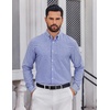 image:imageCOOFANDY Men Plaid Dress Shirts Long Sleeve Button Down Shirts Cotton ShirtBlue Black Plaid