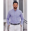 image:imageCOOFANDY Men Plaid Dress Shirts Long Sleeve Button Down Shirts Cotton ShirtBlue Purple Plaid