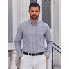 image:imageCOOFANDY Men Plaid Dress Shirts Long Sleeve Button Down Shirts Cotton ShirtGrey Plaid