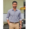 image:imageCOOFANDY Men Plaid Dress Shirts Long Sleeve Button Down Shirts Cotton ShirtGrey Plaid