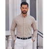 image:imageCOOFANDY Men Plaid Dress Shirts Long Sleeve Button Down Shirts Cotton ShirtKhaki Plaid