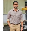 image:imageCOOFANDY Men Plaid Dress Shirts Long Sleeve Button Down Shirts Cotton ShirtKhaki Plaid