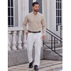 image:imageCOOFANDY Men Plaid Dress Shirts Long Sleeve Button Down Shirts Cotton ShirtKhaki Plaid