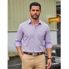 image:imageCOOFANDY Men Plaid Dress Shirts Long Sleeve Button Down Shirts Cotton ShirtLight Purple Plaid