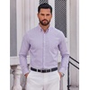 image:imageCOOFANDY Men Plaid Dress Shirts Long Sleeve Button Down Shirts Cotton ShirtLight Purple Plaid