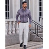 image:imageCOOFANDY Men Plaid Dress Shirts Long Sleeve Button Down Shirts Cotton ShirtNavy Blue Red Plaid