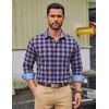 image:imageCOOFANDY Men Plaid Dress Shirts Long Sleeve Button Down Shirts Cotton ShirtNavy Blue Red Plaid