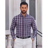 image:imageCOOFANDY Men Plaid Dress Shirts Long Sleeve Button Down Shirts Cotton ShirtNavy Blue Red Plaid