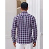 image:imageCOOFANDY Men Plaid Dress Shirts Long Sleeve Button Down Shirts Cotton ShirtNavy Blue Red Plaid