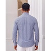 image:imageCOOFANDY Men Plaid Dress Shirts Long Sleeve Button Down Shirts Cotton ShirtSky Blue White Plaid