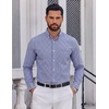 image:imageCOOFANDY Men Plaid Dress Shirts Long Sleeve Button Down Shirts Cotton ShirtSky Blue White Plaid