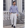 image:imageCOOFANDY Men Plaid Dress Shirts Long Sleeve Button Down Shirts Cotton ShirtSky Blue White Plaid