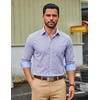 image:imageCOOFANDY Men Plaid Dress Shirts Long Sleeve Button Down Shirts Cotton ShirtWhite Blue Plaid