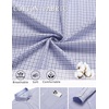image:imageCOOFANDY Men Plaid Dress Shirts Long Sleeve Button Down Shirts Cotton ShirtWhite Blue Plaid