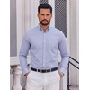 image:imageCOOFANDY Men Plaid Dress Shirts Long Sleeve Button Down Shirts Cotton ShirtWhite Blue Plaid