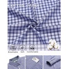 image:imageCOOFANDY Men Plaid Dress Shirts Long Sleeve Button Down Shirts Cotton ShirtWhite Deep Blue Plaid