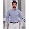 image:imageCOOFANDY Men Plaid Dress Shirts Long Sleeve Button Down Shirts Cotton ShirtWhite Deep Blue Plaid