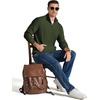 image:imageCOOFANDY Men Quarter Zip Pullover Mock Neck Long Sleeve Corduroy SweatshirtArmy Green