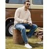 image:imageCOOFANDY Men Quarter Zip Pullover Mock Neck Long Sleeve Corduroy SweatshirtBeige