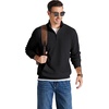image:imageCOOFANDY Men Quarter Zip Pullover Mock Neck Long Sleeve Corduroy SweatshirtBlack