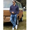 image:imageCOOFANDY Men Quarter Zip Pullover Mock Neck Long Sleeve Corduroy SweatshirtNavy Blue
