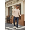 image:imageCOOFANDY Men Quarter Zip Pullover Sweatshirts Long Sleeve Mock Neck SweaterBeige