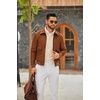image:imageCOOFANDY Men Quarter Zip Pullover Sweatshirts Long Sleeve Mock Neck SweaterBeige