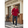 image:imageCOOFANDY Men Quarter Zip Pullover Sweatshirts Long Sleeve Mock Neck SweaterDeep Red
