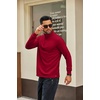 image:imageCOOFANDY Men Quarter Zip Pullover Sweatshirts Long Sleeve Mock Neck SweaterDeep Red