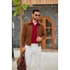 image:imageCOOFANDY Men Quarter Zip Pullover Sweatshirts Long Sleeve Mock Neck SweaterDeep Red