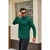image:imageCOOFANDY Men Quarter Zip Pullover Sweatshirts Long Sleeve Mock Neck SweaterForest Green