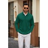 image:imageCOOFANDY Men Quarter Zip Pullover Sweatshirts Long Sleeve Mock Neck SweaterForest Green