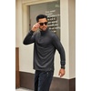 image:imageCOOFANDY Men Quarter Zip Pullover Sweatshirts Long Sleeve Mock Neck SweaterGrey